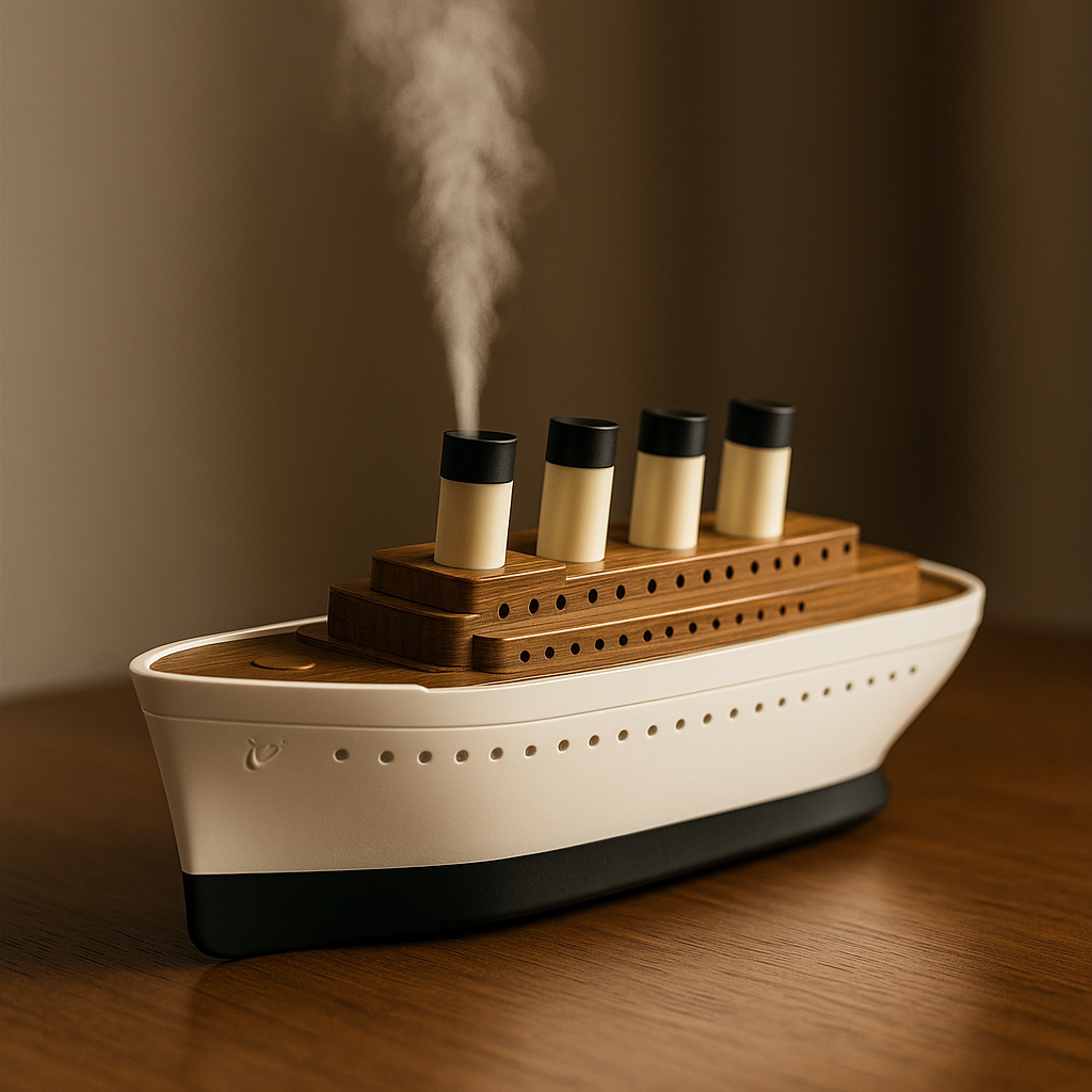TitanMist™ Aromatherapy Ship Humidifier – LED White Deck Edition