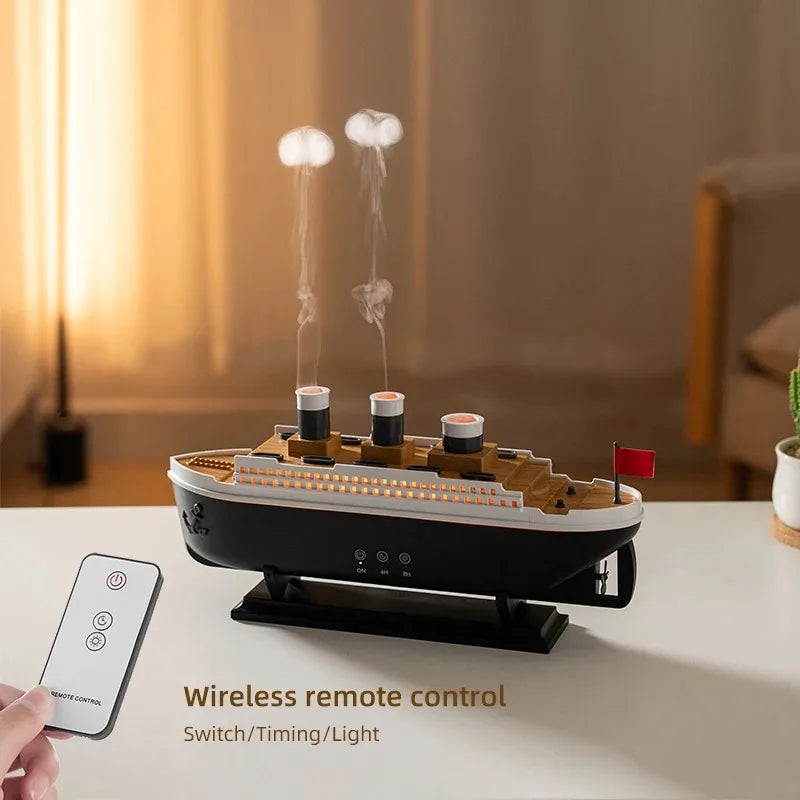 Titanic Mist Humidifier – Aromatherapy Diffuser & LED Smoke Ship