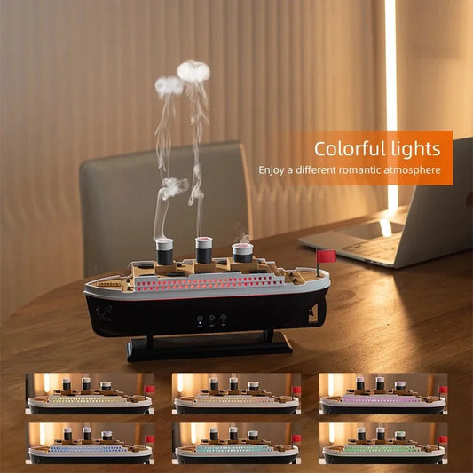 Titanic Mist Humidifier – Aromatherapy Diffuser & LED Smoke Ship
